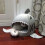 Pet Bed - Shark - Soft and Washable Velvet Sleeping Nest - White/Blue - Rectangular 2