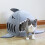 Pet Bed - Shark - Soft and Washable Velvet Sleeping Nest - White/Blue - Rectangular 3