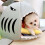 Pet Bed - Shark - Soft and Washable Velvet Sleeping Nest - White/Blue - Rectangular 4