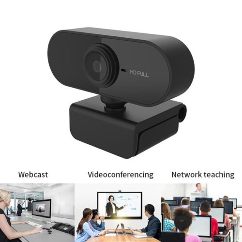 GOTOTOP 1080P Computer Camera with USB Desktop Microphone, Free-Drive Webcam for Video Calling (Black) 2