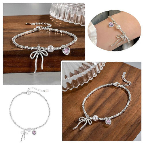 Unique Bow Heart Flower Beaded Adjustable Bracelets Exquisite Tassels Bracelet 1