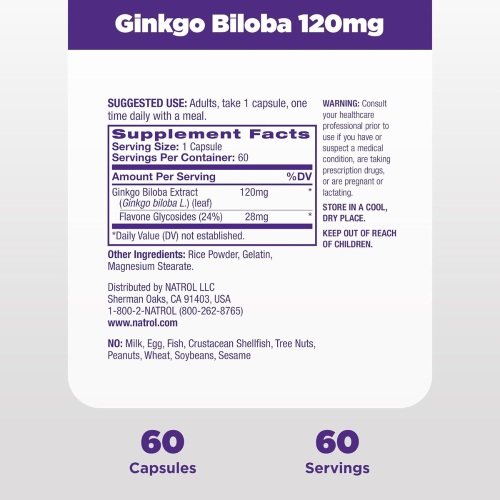 Natrol Natrol, Ginkgo Biloba, 60 Capsule 2