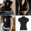 Collared Front Hook and Eye Closure Shirt Blouse Short-Black M 4