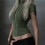 Collared Front Hook and Eye Closure Shirt Blouse Short-Black M 7