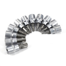 Torx Bit and Hex Socket Set - 34 Pieces - Chrome Vanadium Steel - Black - Includes 12 Sockets