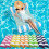 (Blue Leaf Float) Inflatable Foldable Striped Floating Bed Water Lounger Pool Hammock Lounge Float Raft 2