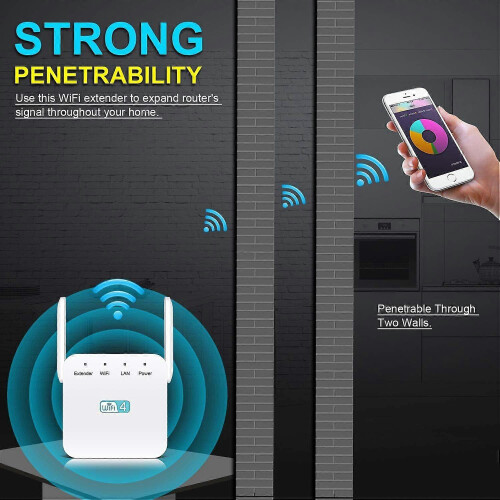 Ενισχυτής επέκτασης WiFi 300Mbps 2.4GHz υψηλής ταχύτητας με 2 κεραίες, Plug and Play 2