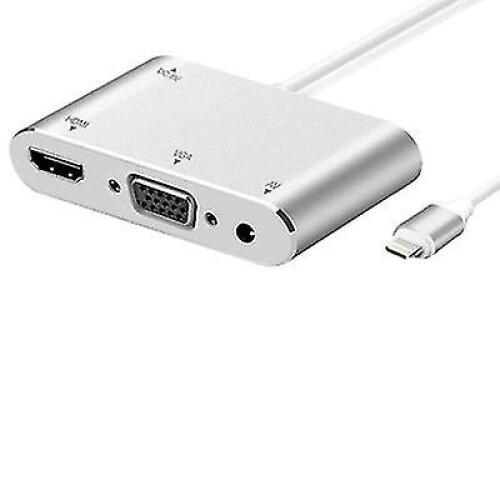 Καλώδιο προσαρμογέα Lightning σε HDMI VGA, υποδοχή ψηφιακής τηλεόρασης AV 1080p με ήχο γ 1