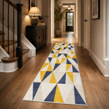 (60x220 cm- Runner Rug/Carpet, BRIO) Non-Slip Area Rugs Printed Geometric Carpets Hallway Runner