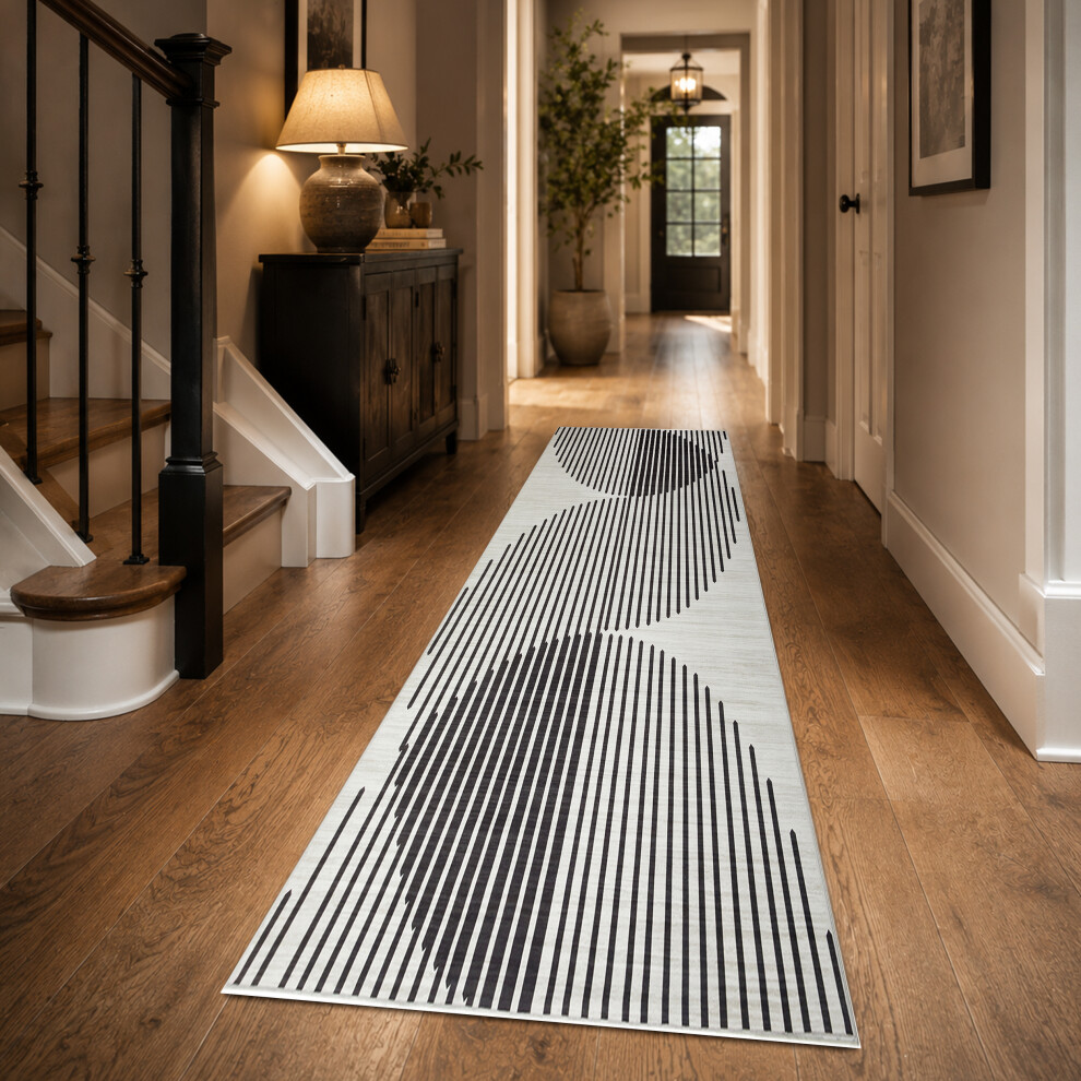 Aspire Homeware (60X220 Cm- Runner Rug/Carpet, Jett) Non-Slip Area Rugs Printed Geometric Carpets Hallway Runner Multicoloured