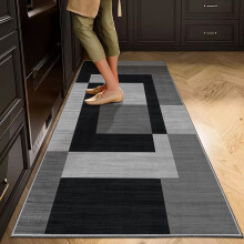 (60 x 220 cm- Printed Runner Rug) Living Room Black Rugs Carpets Printed Runner Mat
