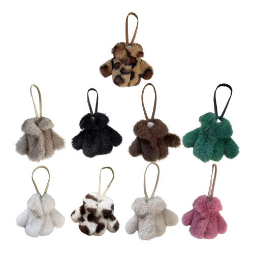 Fashionable Decorative Key Holder Keychain-White Leopard print 1