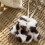 Fashionable Decorative Key Holder Keychain-White Leopard print 3
