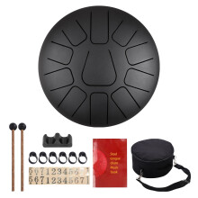 10 Inch Steel Tongue Drum 11 Notes with Mallets, Finger Picks & Carry Bag, Musical Instrument for Adults & Children