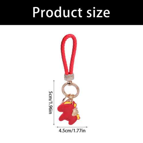 Stylish Horse Shaped Keychain Featuring PU Leather-Orange 1
