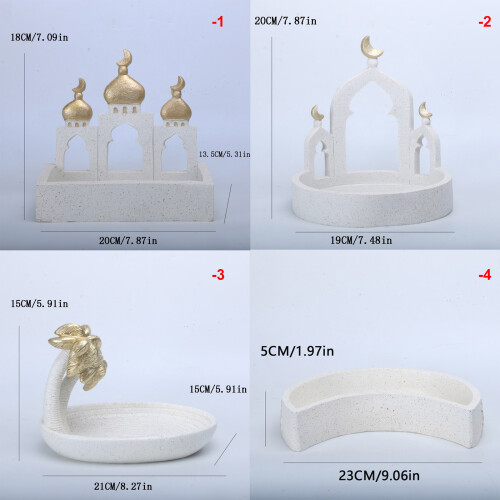 Ramadans Eid Home Decorations Sieraden Opbergdoos Goud en Wit-3 2
