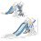 Space-Themed Baby Slide，1.5-3 Years - Blue 3