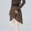 Jupe de ballet double couche de couleur contrastée,-Marron M 7