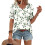Women's  Short Sleeve Button-Down V-Neck Shirts-Sky Blue XL 4