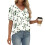 Women's  Short Sleeve Button-Down V-Neck Shirts-Sky Blue XL 5