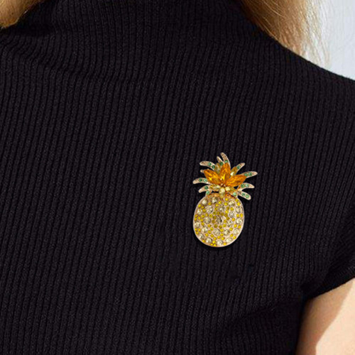 Vibrant Fruit Inspired Pineapple Brooch Featuring-color 2