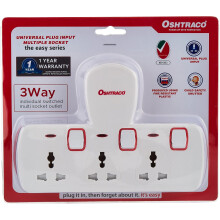 OSHTRACO Multi Plug Extension Socket |3 Way Electrical Outlet Extender with Universal Plug Adapter & Charging Station