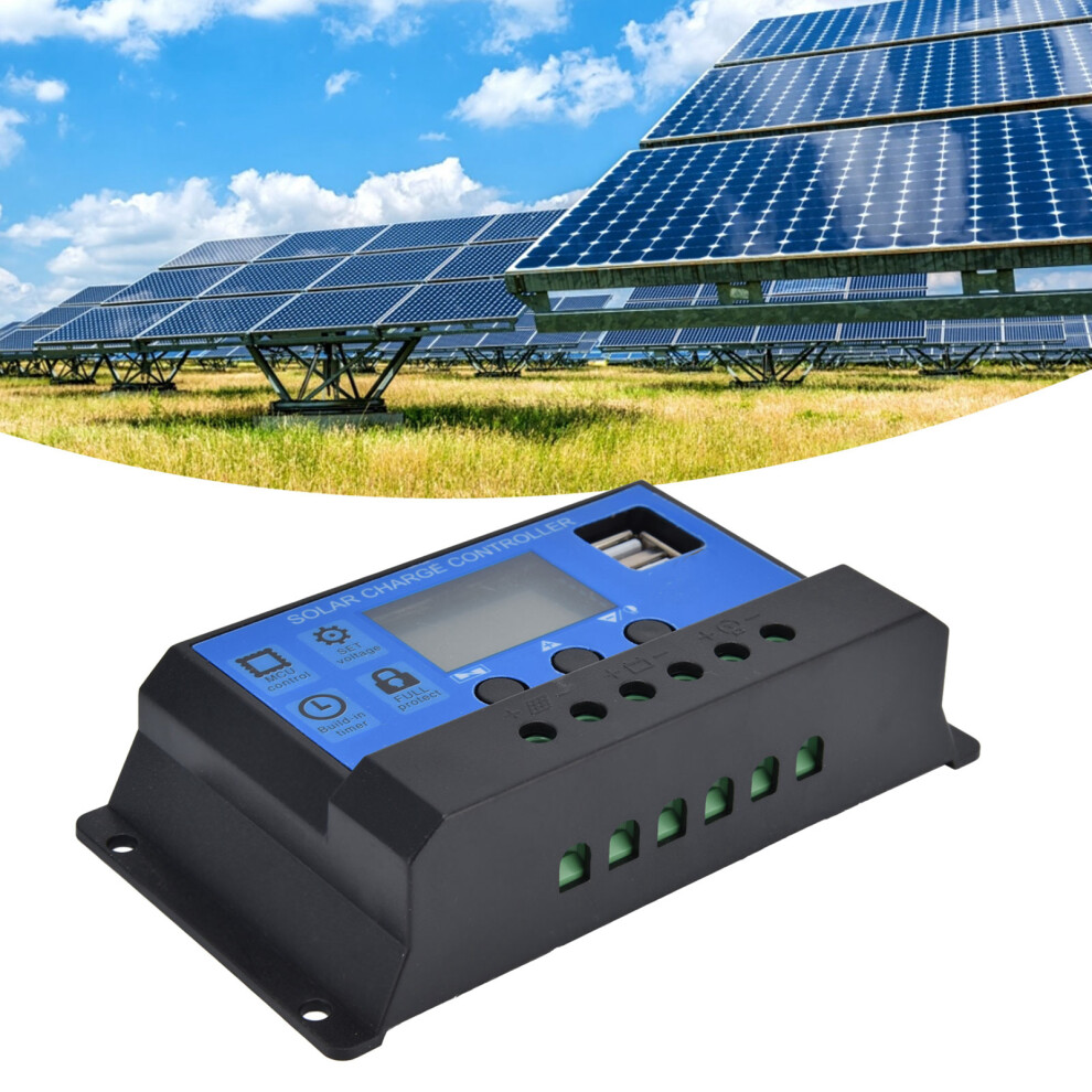 Solar Power Controller LCD Screen Dual USB 30A