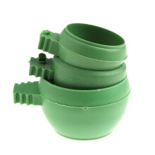 3Pcs Green Plastic Parrot Mini Food Water Bowl Feeder Plastic Birds Pigeons Cage Sand Cup Feeding Tool Accessory