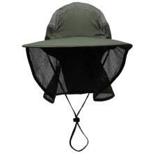 (Deep Army Green) Sun Hat, Men, Women, UPF 50+ Outdoor UV Summer Cap with Neck Protection, Hiking, Fishing Hat, Beach Foldable