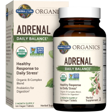 Garden of Life, MyKind Organikus, Adrenal, Napi Egyensúly, 120 Vegan Tabletták