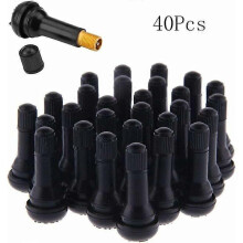 40 Pieces Car Tubeless Tire Valve Cap,TR413 Tire Valves,Rubber Tire Tire Valve Stem Set,Black
