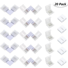 Lot de 20 connecteurs pour rubans LED, connecteurs SMD 5050/3528 monochromes pour rubans LED étanches et non étanches.