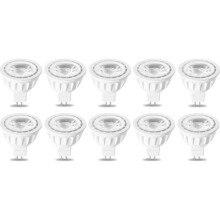 Ampoule LED MR16 GU5.3 5 W, équivalent à 50 W halogène, blanc chaud 2700 K, 12 V CA/CC, lot de 10