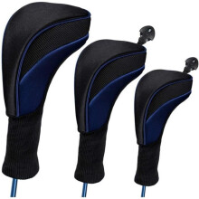Ensemble de 3 couvre-têtes de driver de golf en bois, manchons de protection durables pour clubs standard