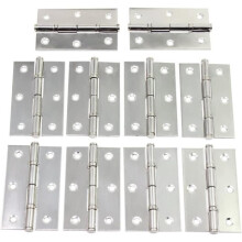 Lot de 10 charnières pliantes en acier inoxydable de 5 cm (2 pouces) avec 60 vis pour armoires et boîtes