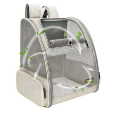 Sac à dos de transport pour petits chats et chiens, beige, léger, idéal pour la randonnée et les activités de plein air.
