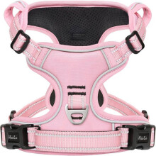 Harnais pour chien de petite, moyenne et grande taille, rembourré et réfléchissant, rose, taille S