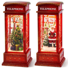 Ensemble de 2 lanternes de Noël LED avec motif Père Noël et sapin de Noël pour la décoration intérieure des fêtes.