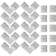 Lot de 10 connecteurs d'angle LED 4 broches pour ruban LED SMD 5050 RGB de 10 mm, blancs
