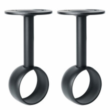 Supports de tringle à rideaux avec vis, fixation plafond en acier inoxydable noir mat, 32 mm, lot de 2