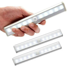 Lot de 3 spots LED sans fil à détecteur de mouvement pour meubles, 10 LED, blanc chaud, pour éclairage intérieur sous meuble