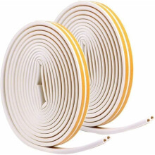 Lot de 2 joints d'étanchéité en mousse de type D pour portes et fenêtres, blancs, résistants aux chocs et isolants.