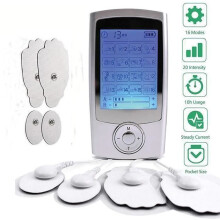 Stimulateur musculaire TENS rechargeable pour soulager la douleur, avec 16 modes, 4 électrodes, appareil de massage des tensions musculaires