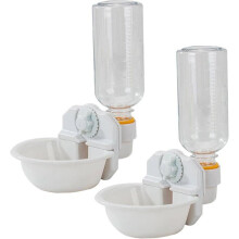 Ensemble de 2 bouteilles d'eau amovibles à suspendre, distributeur d'eau pour cage d'animal de compagnie, fontaine à eau, lot de 2
