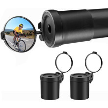 Rétroviseur pliable pour guidon de vélo avec support en caoutchouc rotatif à 360 degrés pour VTT