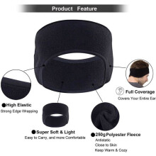 Cache-oreilles en polaire pour adultes (hommes et femmes), noir et gris, lot de 2 pièces pour rester au chaud en hiver.