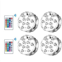Lampe submersible LED étanche RGB multicolore avec télécommande, IP68, pour piscine et bassin.