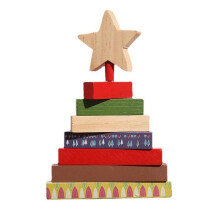 Sapin de Noël en bois rotatif à construire, décoration de bureau, 28 cm, décoration festive