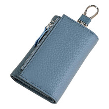 (Denim blue) Womens Key Case Portable Wallet Stylish Coin Purse Change Purse Key Storage Bag Multifunctional Key Bag  Burgundy