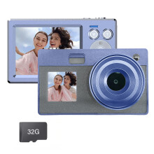 Student Camera Retro Blue 5000W Sensoring 16x Magnification-32G